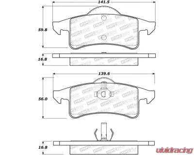 StopTech Brake Pads - Front, Ceramic, Red - Ford Mustang 2015-2023 305.0791 - 305.07910