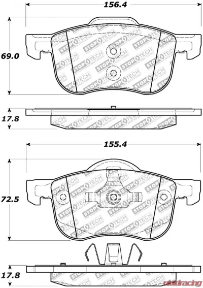 StopTech Brake Rotor, Front, Silver, Ford Mustang 2015-2023, 305.0794 - 305.07940