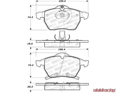 StopTech Brake Pads for Ford Mustang 2015-2023, Ceramic, 305.0819 - 305.08190