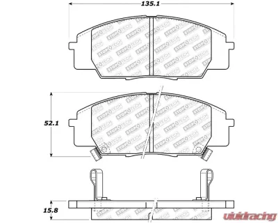 StopTech Brake Pads for Ford Mustang 2015-2023, Ceramic, Front, 305.0829 - 305.08290
