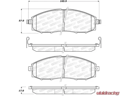StopTech Brake Pads for Ford Mustang 2015-2023, Ceramic, Front, 305.083 - 305.08300
