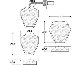 StopTech Performance Brake Pads for Ford Mustang 2015-2023, Rear, 305.0839