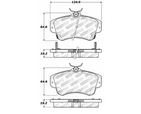 StopTech Brake Pads - Front, Ceramic, Red, Ford Mustang 2015-2023, 305.0841