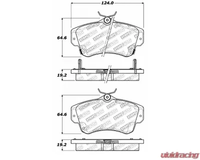 StopTech Brake Pads - Front, Ceramic, Red, Ford Mustang 2015-2023, 305.0841 - 305.08410
