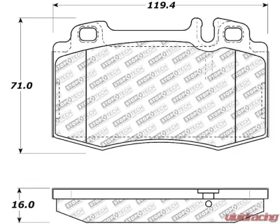StopTech Brake Pads, Front, Red, for Ford Mustang 2015-2021, 305.0847 - 305.08470