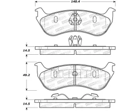 StopTech Brake Pads - Front, Ceramic, Red, for Ford Mustang 2015-2023, 305.0881