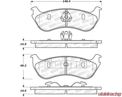 StopTech Brake Pads - Front, Ceramic, Red, for Ford Mustang 2015-2023, 305.0881 - 305.08810