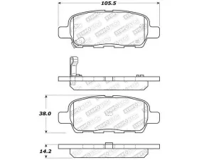 StopTech Street Select Brake Pads Rear, Red, for Ford Mustang 2015-2020, 305.09051