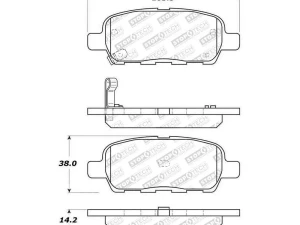 StopTech Street Select Brake Pads Rear, Red, for Ford Mustang 2015-2020, 305.09051 - 305.09051 - Image 2