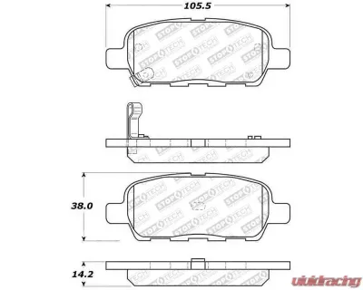 StopTech Street Select Brake Pads Rear, Red, for Ford Mustang 2015-2020, 305.09051 - 305.09051
