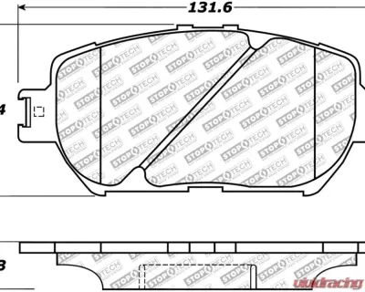 StopTech Brake Pads - Front, High Performance, Red, Honda Civic 2006-2011, 305.0908 - 305.09080