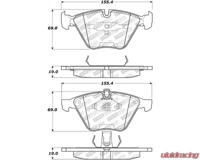 StopTech Performance Brake Pad Set for Ford Mustang 2015-2023, 305.0918 - 305.09180