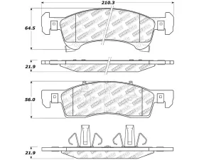 StopTech Brake Pads, Front, Red, for Honda Civic 2006-2011, 305.0934