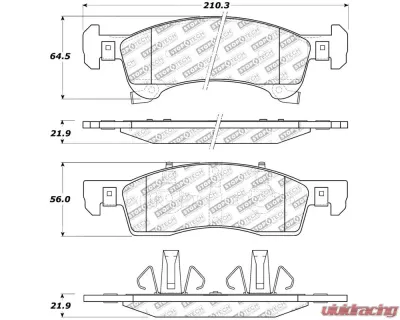 StopTech Brake Pads, Front, Red, for Honda Civic 2006-2011, 305.0934 - 305.09340