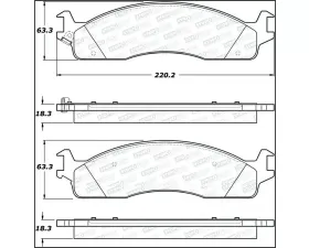 StopTech Brake Pad Set - Front, Red, for Honda Civic 2006-2011, 305.0965