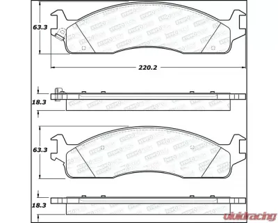 StopTech Brake Pad Set - Front, Red, for Honda Civic 2006-2011, 305.0965 - 305.09650