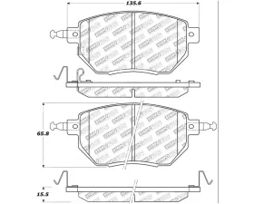 StopTech Brake Pad Set - Front, Ceramic, Black, Ford Mustang 2015-2023 305.0969