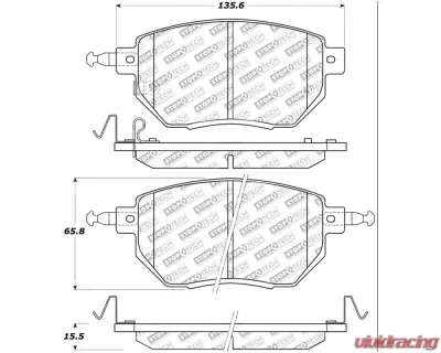 StopTech Brake Pad Set - Front, Ceramic, Black, Ford Mustang 2015-2023 305.0969 - 305.09690