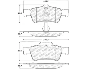 StopTech Brake Pads - High Performance for Honda Civic 2006-2011, 305.0986