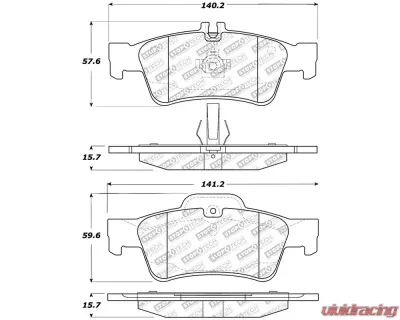 StopTech Brake Pads - High Performance for Honda Civic 2006-2011, 305.0986 - 305.09860