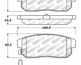 StopTech Brake Pad Set - Performance for Honda Civic 2006-2011, Red 305.1008