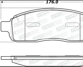 StopTech Brake Pads, Front, Red, for Honda Civic 2016-2021, 305.1011