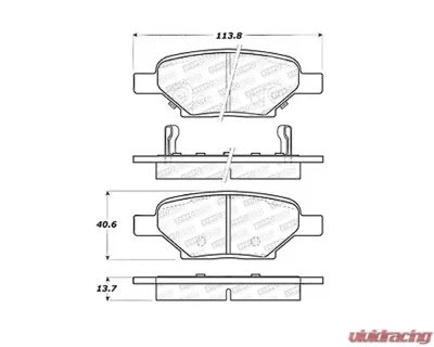 StopTech Brake Pads, Front, Ceramic, Black, Ford Mustang 2015-2023, 305.1033 - 305.10330
