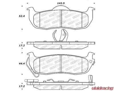 StopTech Brake Pads - Front, Ceramic, Black, Ford Mustang 2015-2021, 305.1041 - 305.10410