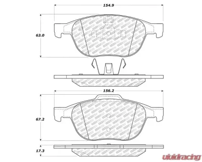 StopTech Performance Brake Pads for Ford Mustang 2015-2021, Red, 305.1044 - 305.10440