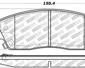 StopTech Brake Pads, Front, Ceramic, Black - Ford Mustang 2015-2023 305.1056