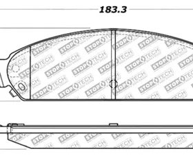 StopTech Brake Pads, Front, Red, for Ford Mustang 2015-2023, 305.1058