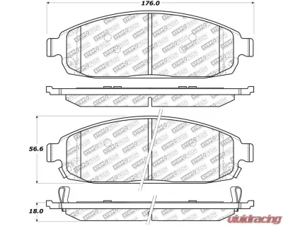StopTech Brake Pads for Ford Mustang 2015-2023, Ceramic, Front, 305.108 - 305.10800
