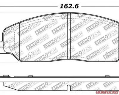 StopTech Brake Pads - Front, Red, for Honda Civic 2016-2021 - 305.1081 - 305.10810