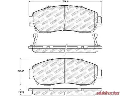 StopTech Brake Pad Set - Front, Ceramic, Red for Ford Mustang 2015-2023 - 305.1089 - 305.10890