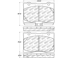 StopTech Brake Pads - Front, Ceramic, Red, for Honda Civic 2006-2011, 305.1091