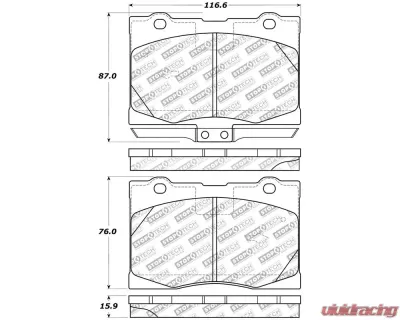 StopTech Brake Pads - Front, Ceramic, Red, for Honda Civic 2006-2011, 305.1091 - 305.10910