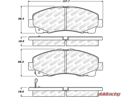 StopTech Brake Pads - Front, High-Performance, Red, for Ford Mustang 2015-2020, 305.1102 - 305.11020