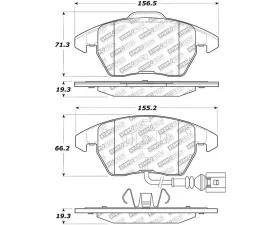StopTech Brake Pads, Front, Red, for Ford Mustang 2015-2021, 305.1107
