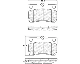 StopTech Brake Pads for Honda Civic 2006-2011, Front, Red, 305.1113