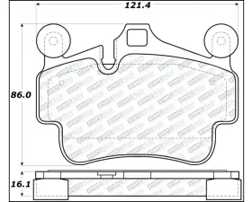 StopTech Brake Pads - Front, Ceramic, Red, Ford Mustang 2015-2023, 305.1135