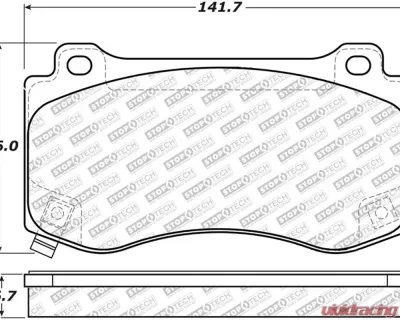 StopTech Brake Pads for Ford Mustang 2015-2023, Ceramic, Front, 305.1149 - 305.11490