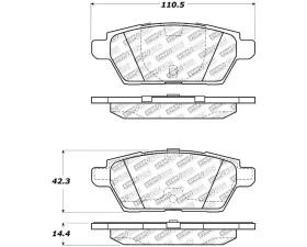 StopTech Brake Pads - Front, Ceramic, Red for Ford Mustang 2015-2023 305.1161
