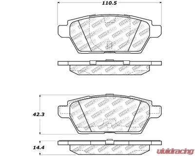 StopTech Brake Pads - Front, Ceramic, Red for Ford Mustang 2015-2023 305.1161 - 305.11610