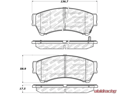 StopTech Brake Pads for Ford Mustang 2015-2023, Ceramic, Front, 305.1164 - 305.11640