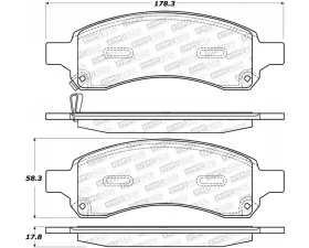 StopTech Brake Pads for Honda Civic 2016-2021, Front, Red, 305.1169