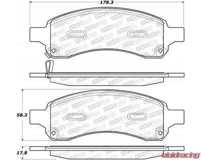 StopTech Brake Pads for Honda Civic 2016-2021, Front, Red, 305.1169 - 305.11690