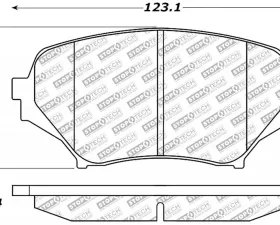 StopTech Brake Pads - Front, Ceramic, Red, Ford Mustang 2015-2021, 305.1179