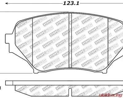 StopTech Brake Pads - Front, Ceramic, Red, Ford Mustang 2015-2021, 305.1179 - 305.11790