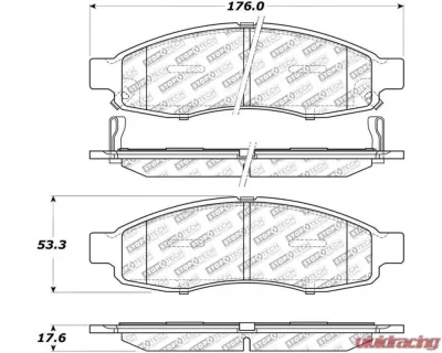 StopTech Brake Pads - Front, Premium, Red, for Ford Mustang 2015-2022 305.1183 - 305.11830