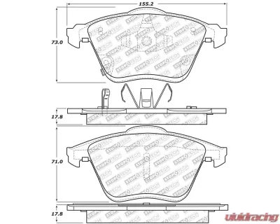 StopTech Brake Pads - Front, Ceramic, Red, for Honda Civic 2006-2011 305.1186 - 305.11860